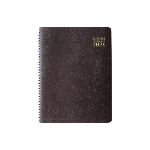 ビジネスダイアリーA5 週間 リング 茶