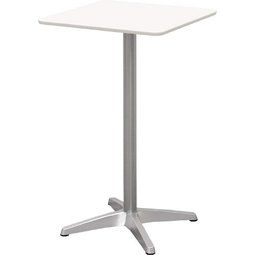 カフェテーブル ハイタイプ60角WH アルミX脚