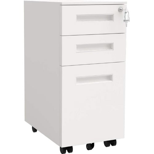 BWスリムモバイルワゴン3段 ホワイト