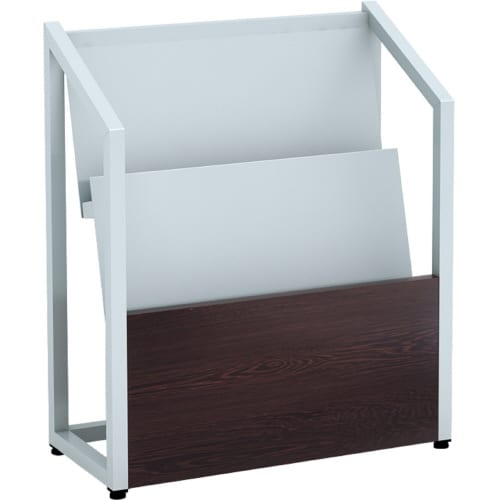 マガジンラック2列2段 ダークブラウン/グレー