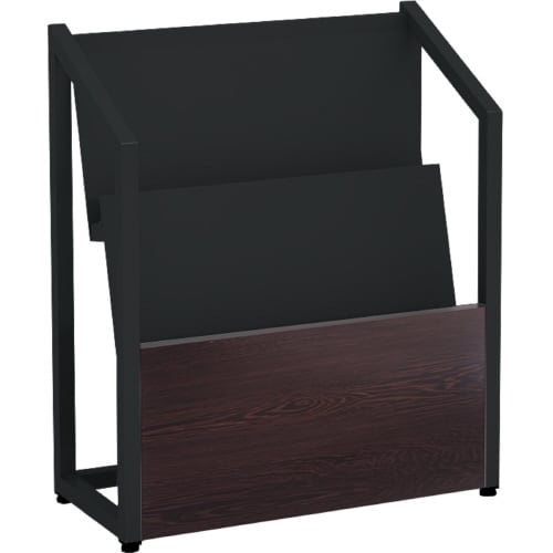 マガジンラック2列2段 ダークブラウン/ブラック