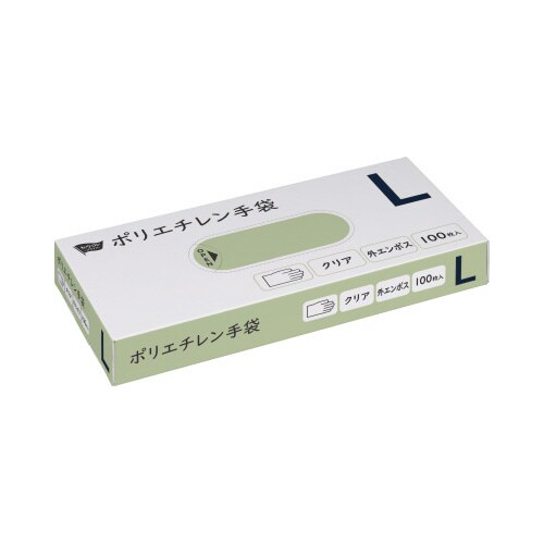 ポリエチレン手袋外エンボス Lクリア100枚×5