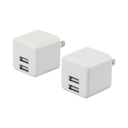 充電器 USB コンセント 2個セット ホワイト