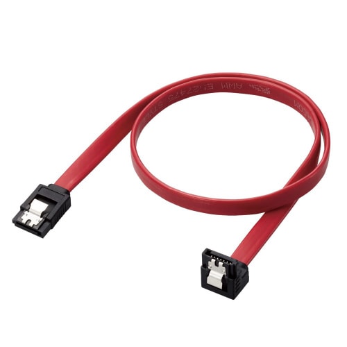 SATAケーブルS−上L赤0.5m