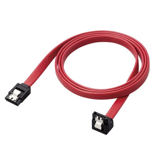 SATAケーブルS−上L 6G対応 1m 赤