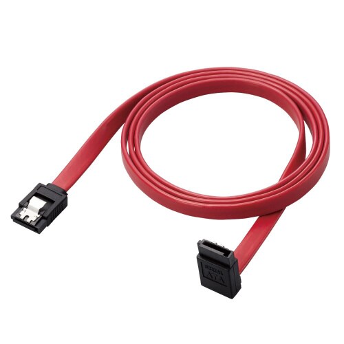 SATAケーブルS−下L 6G対応 1m 赤