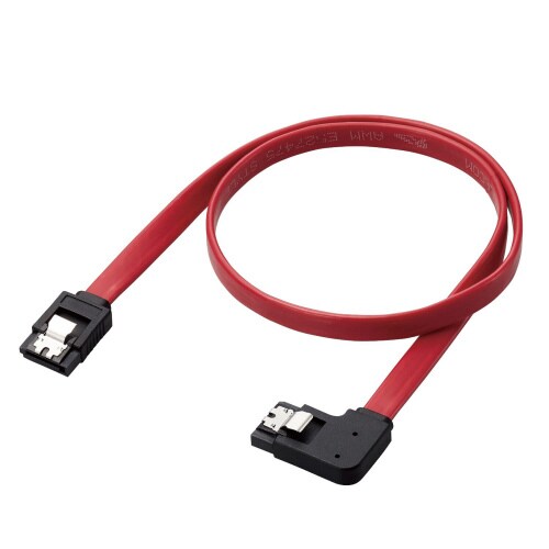 SATAケーブルS−右L 6G対応 0.5m 赤