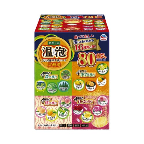 温泡 森・ゆず・ローズ・桃 詰合せ 80錠