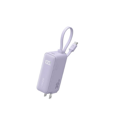 PowerBank30W,BuiltInケーブル