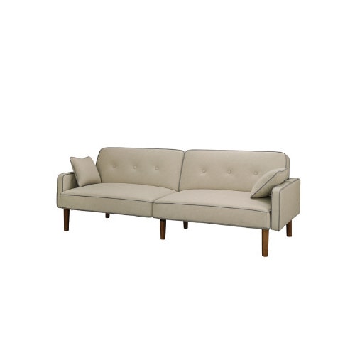 3人掛けリクライニングソファベッド アイボリー