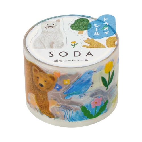 ソ−ダ 透明マステ(アニマル)X3