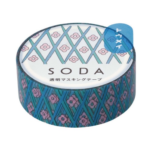 ソ−ダ 透明マステ(フラワ−)X3