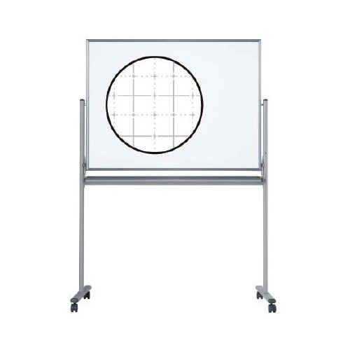 両面脚付ホーローホワイトボード 片面暗線入