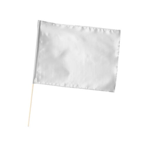 サテン小旗 シルバー 旗:W41×H30cm