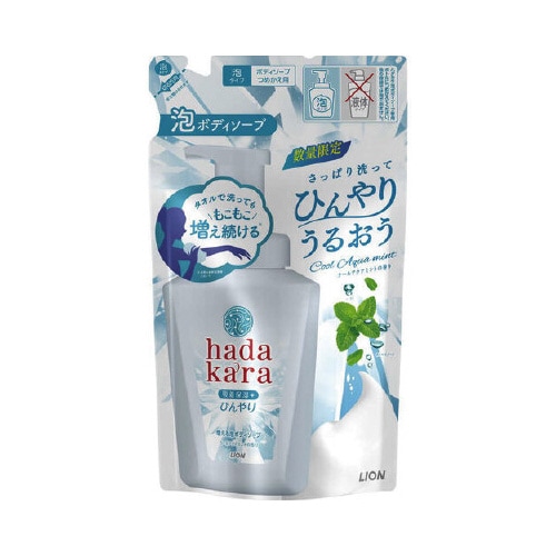 ライオンハダカラ泡ひんやりBS詰替420ML×16
