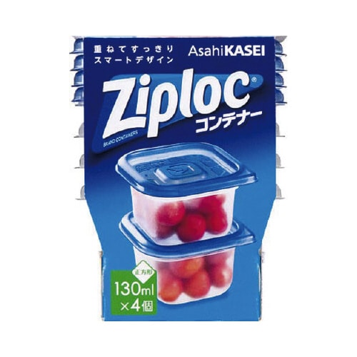 ジップロックコンテナー 正方形130ML 4個入