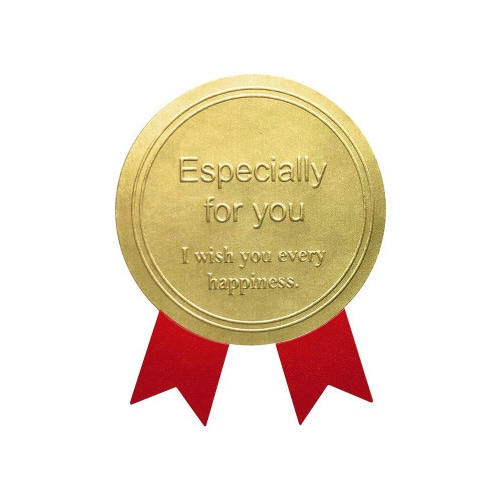 業務用ギフトシールスタイリッシュGゴールド赤×10