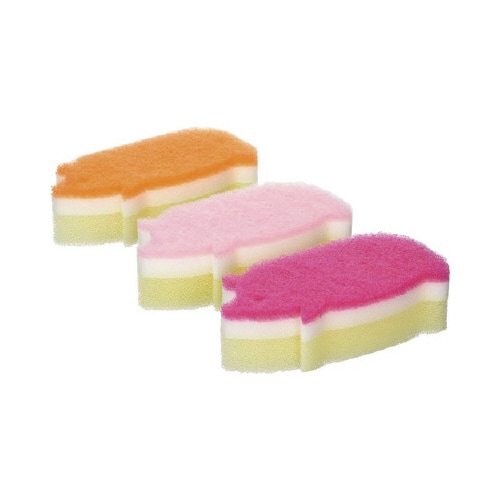 CARAful抗菌ソフトキッチンスポンジ ぶた3個