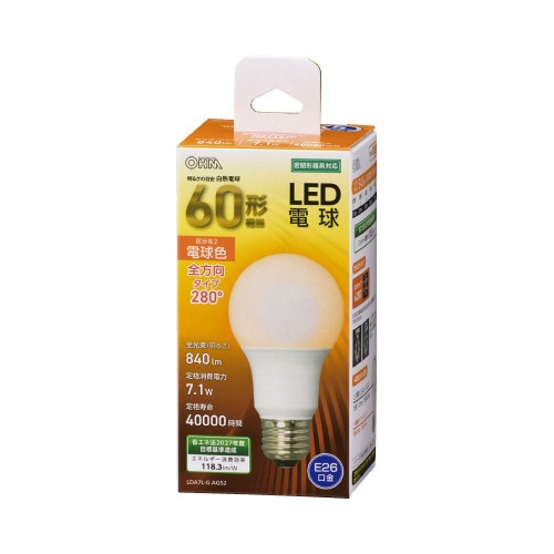 LED電球 E26 60形相当 電球色