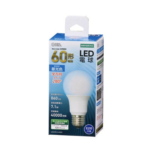 LED電球 E26 60形相当 昼光色