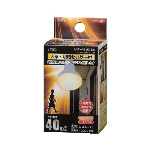 LED電球 レフ形E17 40形 人感明暗 電球色