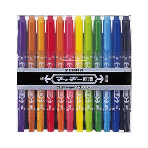 油性マーカー マッキー極細 12色セットX3