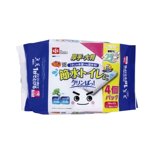 クリンぱ流せるトイレクリーナー大判 10枚×4個