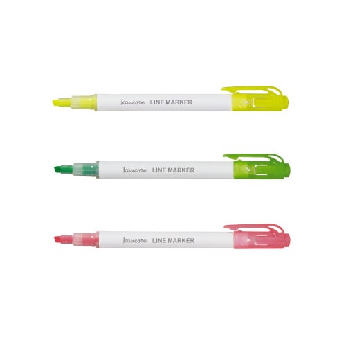 カートリッジ式蛍光ペン 簡単キャップ 3色×10本