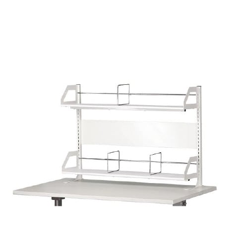 可動棚付クランプ式机上ラックW1200