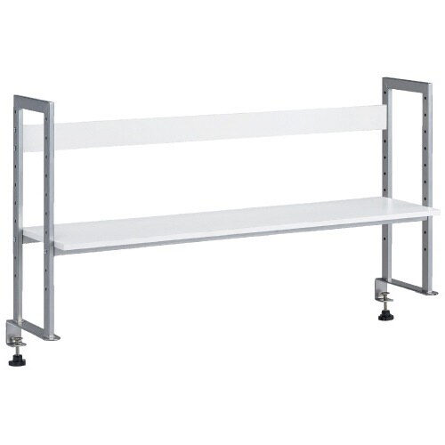 クランプ式机上ラック1段W1000シルバー