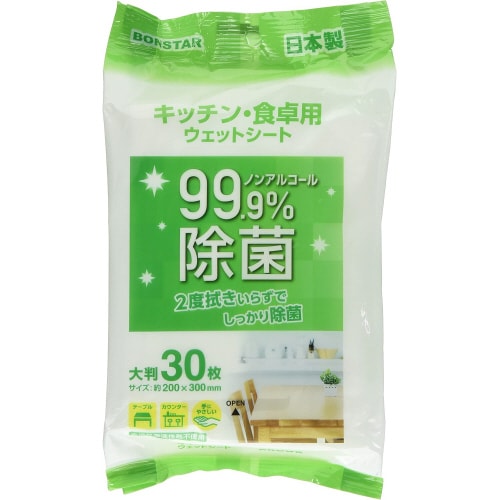 キッチン・食卓用ウエットシート 大判30枚入×5