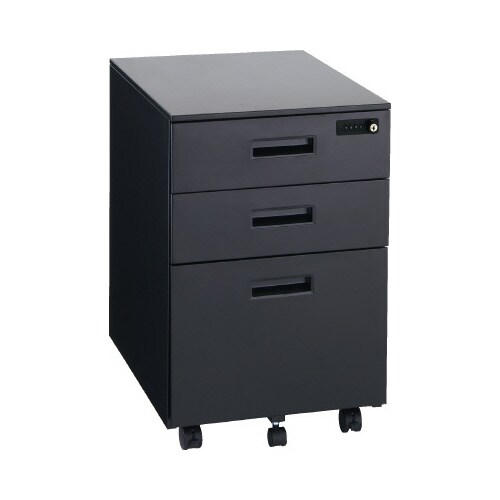 ◇スチールデスクワゴンダイヤル錠 幅390ブラック