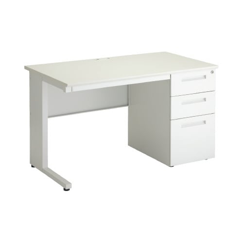 PFスチールデスク片袖幅1200奥行700白