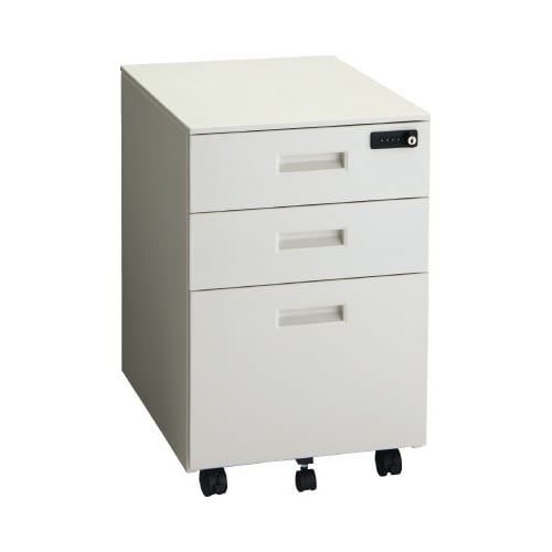 スチールデスクワゴンダイヤル錠 幅390ホワイト