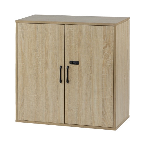 組立式 木製収納ロッカーワイド 鍵付き扉付タイプ