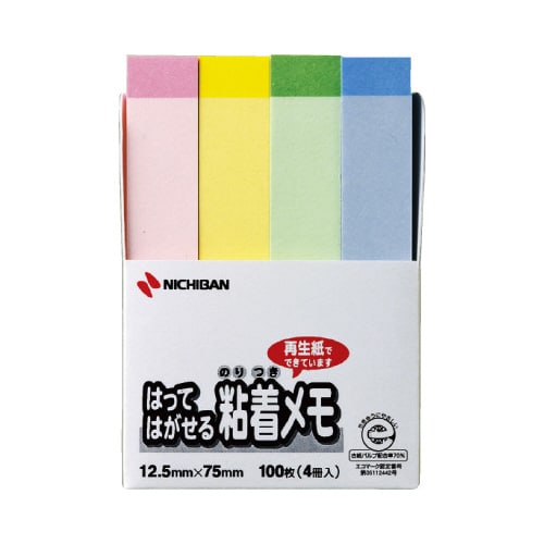 ポイントメモ12.5×75パステル混色4冊X10