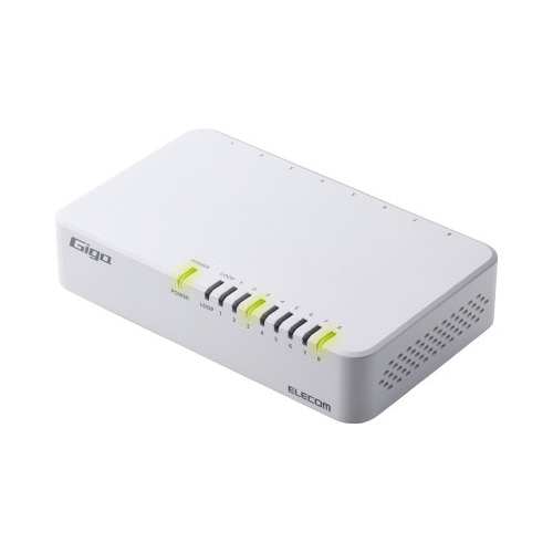 スイッチングHub 8P プラ 磁石 電源外付 白