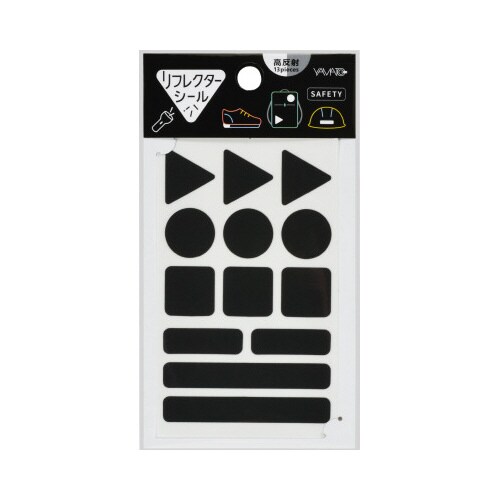 リフレクターシール ブラック 6個