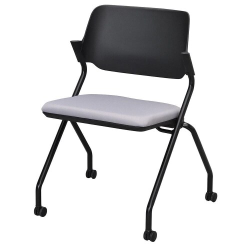 SYネスティングチェアBK肘無布ニュートラルグレー