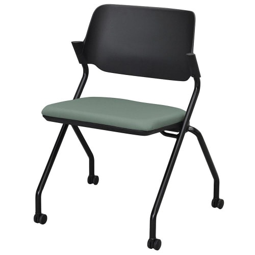 SYネスティングチェアBK肘無布スモーキーグリーン