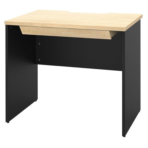 プラン木製デスクW800D600NABK脚引出付