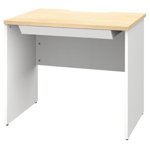 プラン木製デスクW800D600NAWH脚引出付