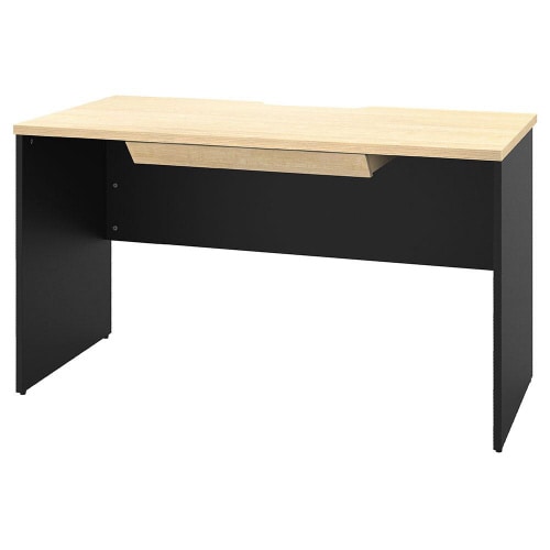 プラン木製デスクW1200D600NABK脚引出付