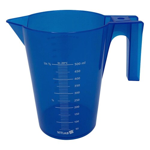 500ml 青 カラフル手付ビーカー