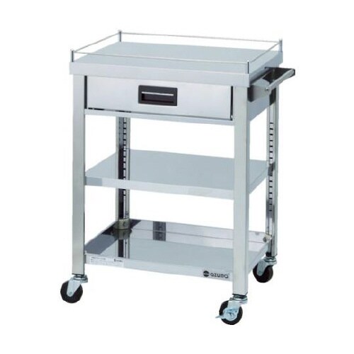 4方コボレ止め・引出付ワゴン 3段 4G