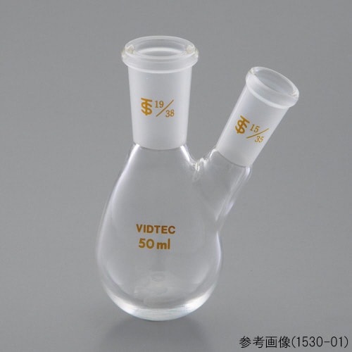 茄子形二ツ口フラスコ 100mL 19/