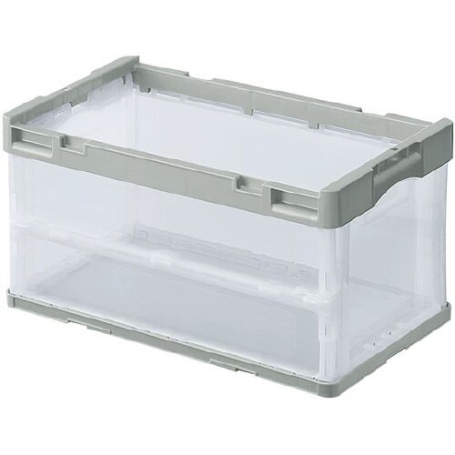 折りたたみコンテナ(透明)グレー40リッ