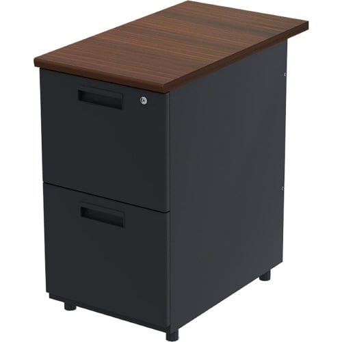 オフィスデスク 脇机2段 幅400DB天板BK本体