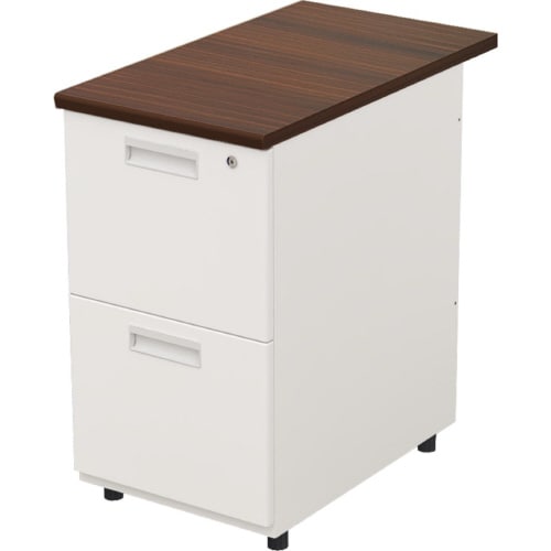 オフィスデスク 脇机2段 幅400DB天板WH本体