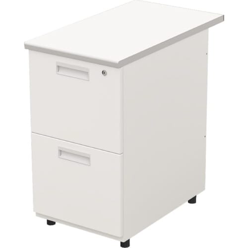 オフィスデスク 脇机2段 幅400WH天板WH本体